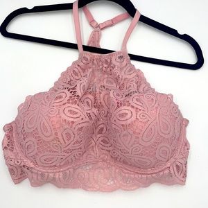 Pink haltered Sparkly Cupped Bra